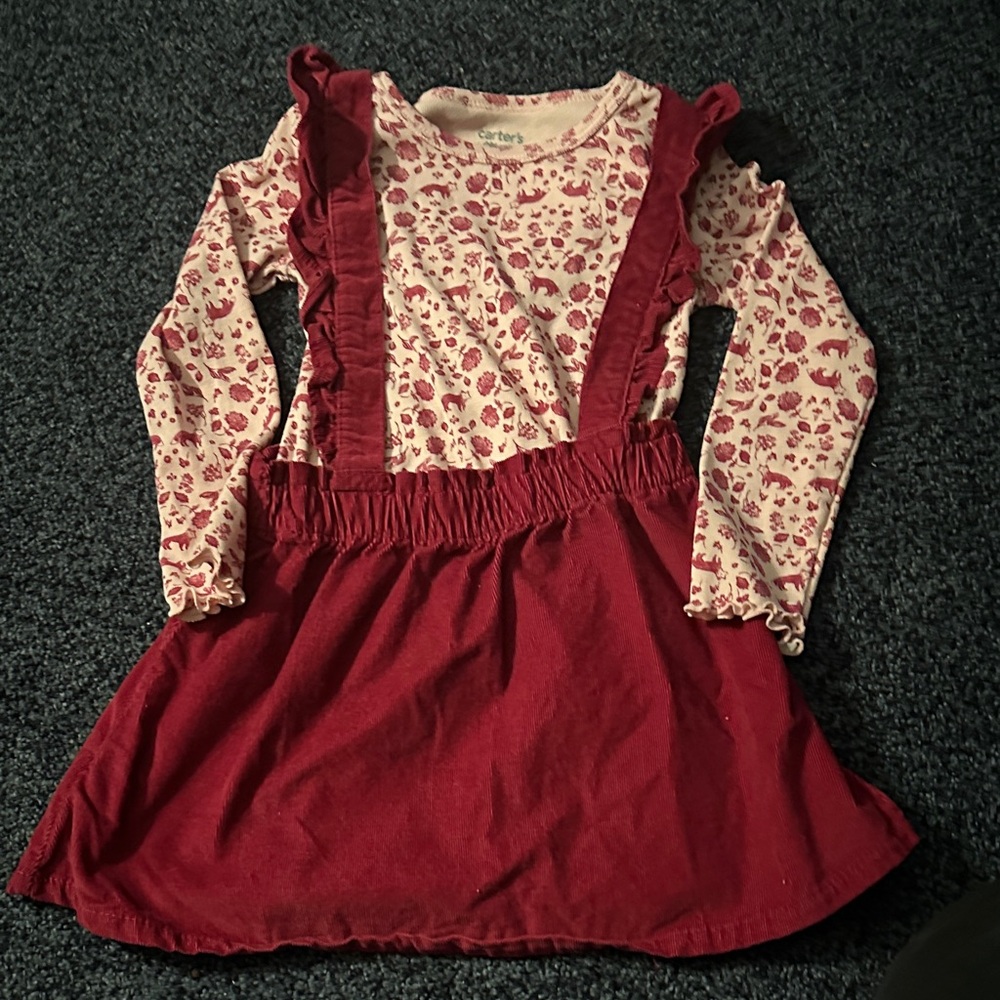 Carter's Red and Cream Floral Dress